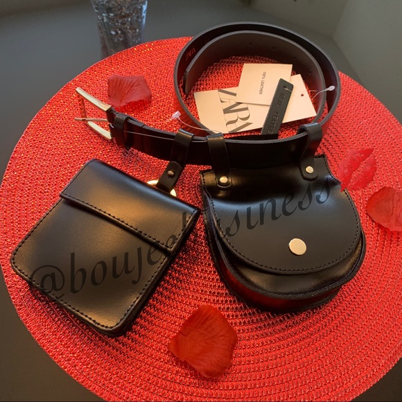 ZARA BNWT Leather Belt Bag with Pendant Coin Purses - Picture 7 of 7